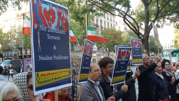 تظاهرات نه به روحانی ایرانیان مجاهدین خلق ایران رجوی اعدام شکنجه تروریسم