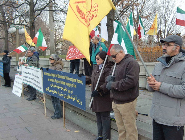 تظاهرات هواداران مجاهدین خلق ایران در کانادا علیه نقض حقوق بش و اعدام در ایران