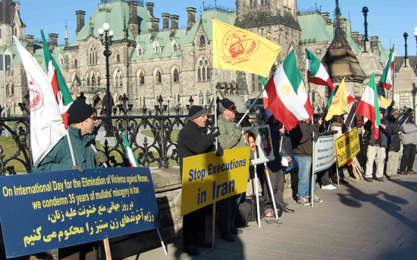 تظاهرات ایرانیان در کانادا محکومیت نقض حقوق بشر در ایران و موج اعدام ها در ایران