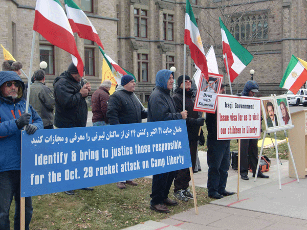 تظاهرات هواداران سازمان مجاهدین خلق ایران و مقاومت ایران در کانادا در حمایت از مجاهدین در لیبرتی و محکومیت حمله موشکی و محاصره لیبرتی