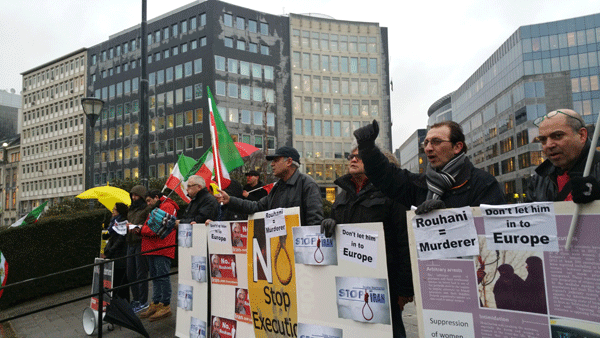 تظاهرات هواداران مجاهدین خلق ایران در بروکسل