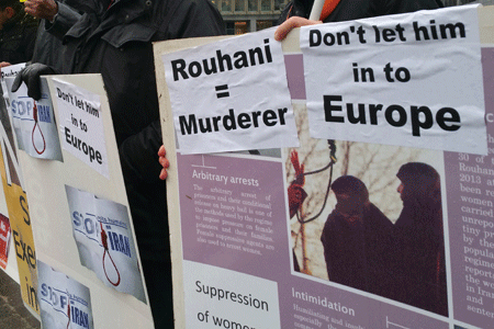 تظاهرات هواداران مجاهدین خلق ایران در بروکسل