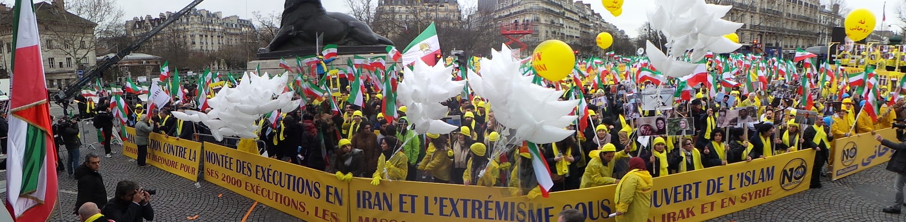 محکومیت سفر روحانی به پارس تظاهرات مجاهدین خلق ایران در پاریس