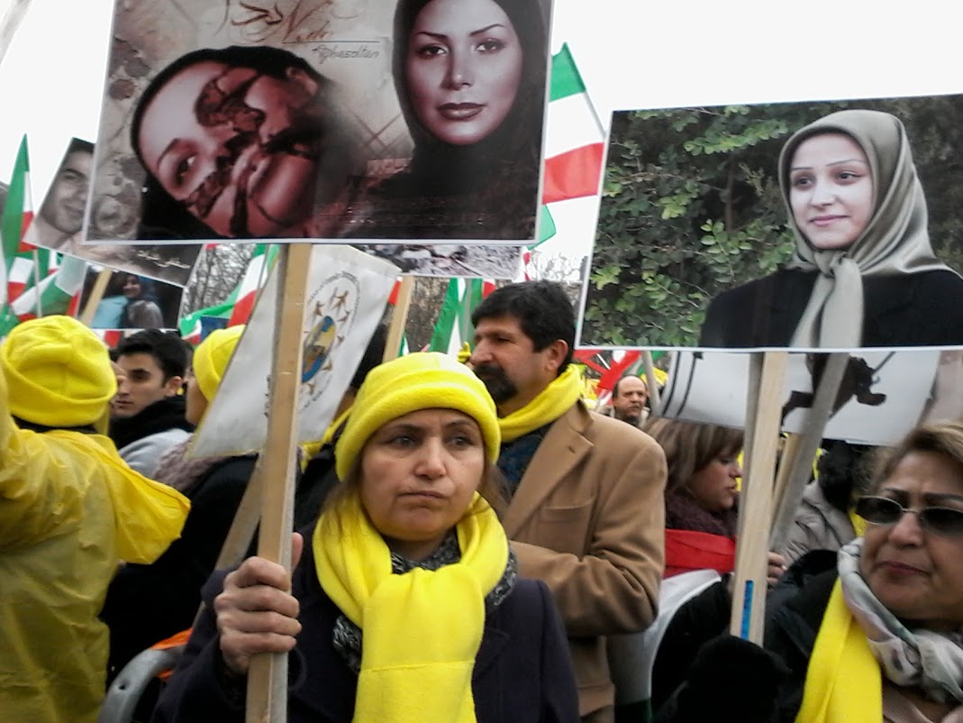 محکومیت سفر روحانی به پارس تظاهرات مجاهدین خلق ایران در پاریس