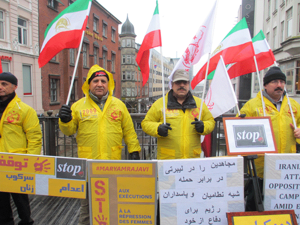 تظاهرات هواداران سازمان مجاهدین خلق ایران در دانمارک