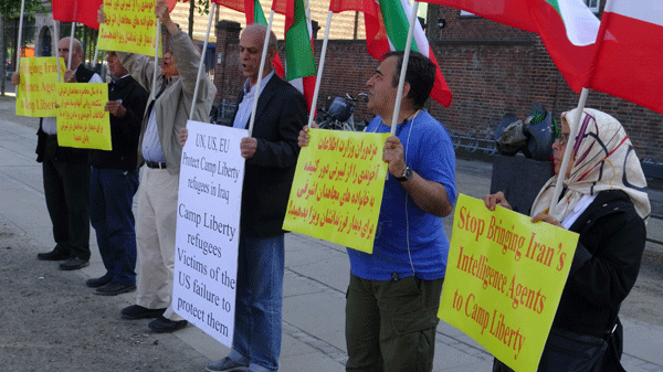 تظاهرات در دانمارک - محکومیت توطئه های رژیم آخوندی علیه مجاهدین اشرفی در لیبرتی
