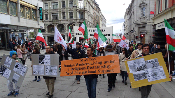 شرکت ایرانیان آزاده در تظاهرات روز جهانی کارگر در نروژ