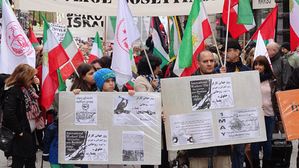شرکت ایرانیان آزاده در تظاهرات روز جهانی کارگر در نروژ