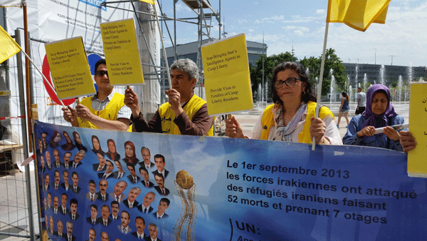 تظاهرات در ژنو - محکومیت توطئه های رژیم آخوندی علیه مجاهدان آزادی در لیبرتی