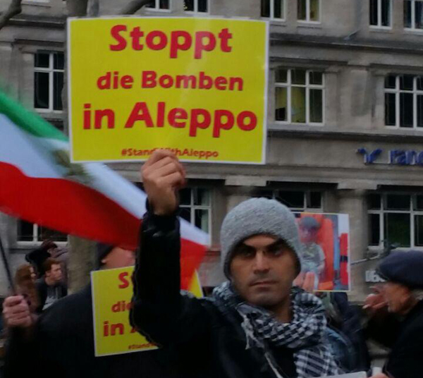 تظاهرات برای محکوم کردن جنایت علیه مردم حلب توسط عوامل خامنه ای و بشار اسد - کلن- آلمان