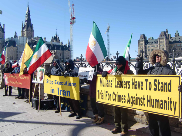 محکومیت موج اعدامها و نقض حقوق بشر در ایران - تظاهرات حامیان مقاومت در اتاوا - کانادا