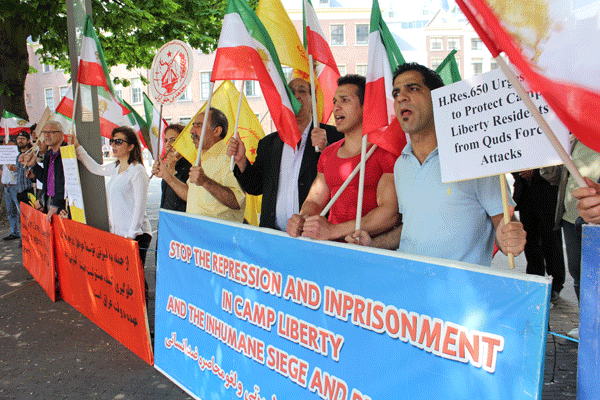 رتظاهرات در لاهه - محکومیت توطئه ی رژیم آخوندی علیه مجاهدین لیبرتی 