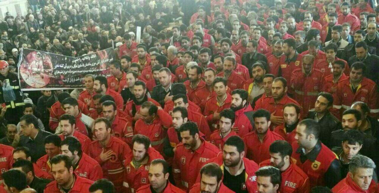 تصاویر مراسم تشییع آتش نشانان درتهران
