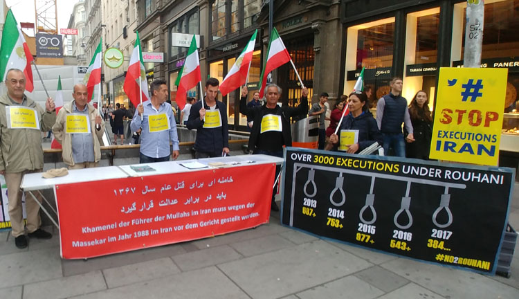 حمایت حامیان مقاومت از زندانیان سیاسی اعتصابی در وین - اتریش
