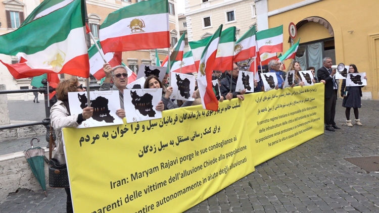همبستگی ایرانیان آزاده در رم با هموطنان سیلزده 