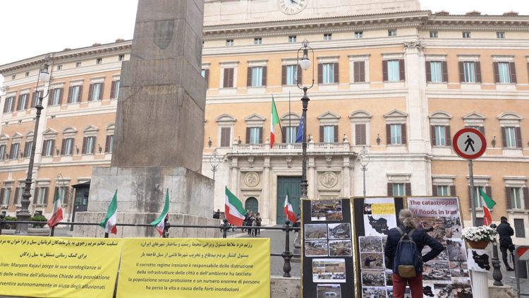 همبستگی ایرانیان آزاده در رم با هموطنان سیلزده 