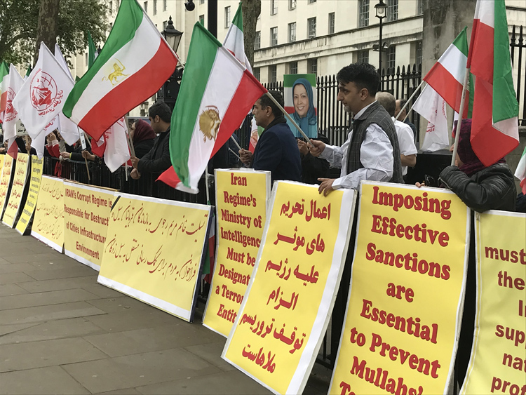 همبستگی ایرانیان آزاده در لندن با اعتراضات مردمی علیه ظلم و چپاول آخوندی در شهرهای میهن