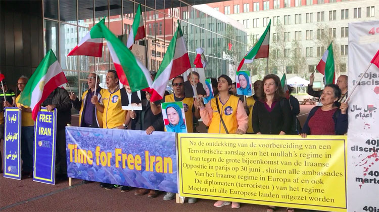 تظاهرات در هلند - محکومیت رژیم آخوندی، همبستگی با مقاومت ایران