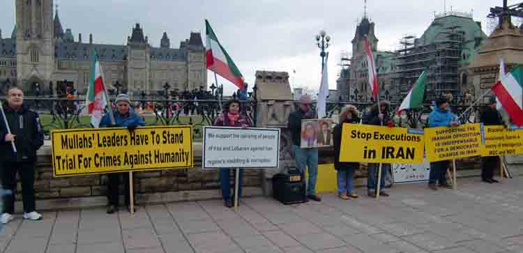 محکومیت‌ اعدام و نقض حقوق بشر در ایران در تظاهرات ایرانیان آزاده در کانادا