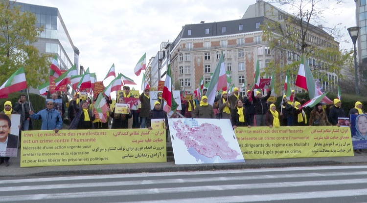 تظاهرات ایرانیان آزاده در بروکسل در حمایت از قیام مردم ایران و بزرگداشت شهیدان