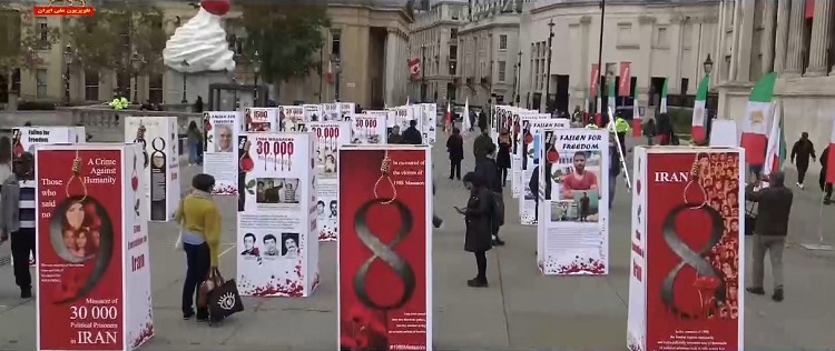 نمایشگاه نه به اعدام در میدان ترافلگار لندن