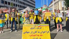 آکسیون هواداران مقاومت در یوتوبوری سوئد همزمان با کارزار سه شنبه های نه به اعدام